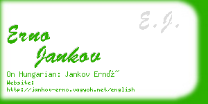 erno jankov business card